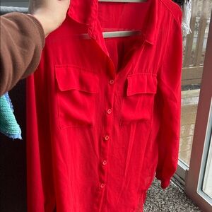 Timing Red Button-Up Shirt